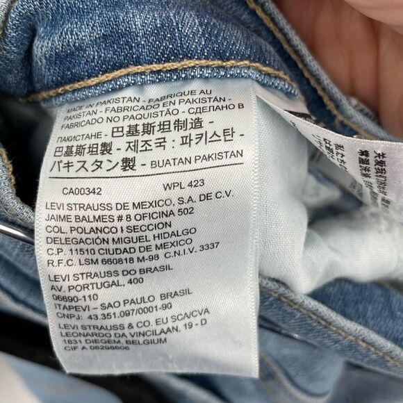 Levi’s High Rise Raw Freyed Hem Cropped Stretch Jeans 30 - Picture 8 of 10